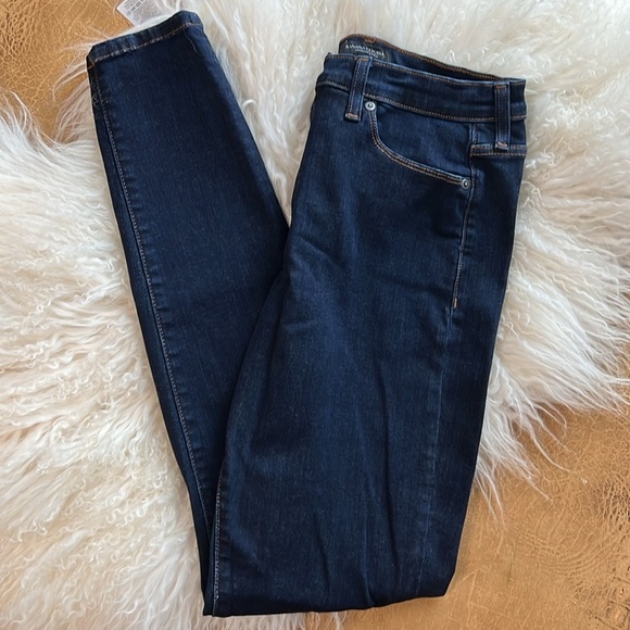 đź’• Banana Republic Dark Wash Mid Rise Skinny Jeans Sz 30 L - Picture 3 of 5